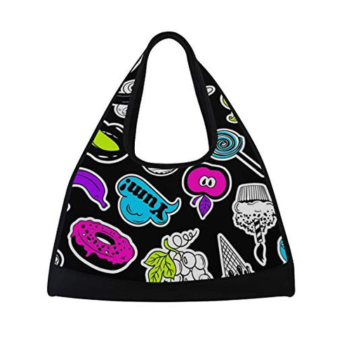 Yoga Bag Black Apple Ice Cream Doughnut Mens Camp Duffel Bags Crossbody Shoulder Gym Travel Bag