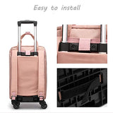 STATEGY Rolling Backpack,Waterproof Trolley Travel School Bag with Wheels Business Carry-on Rucksack Perfect for Men and Women (Color : Pink, Size : M)