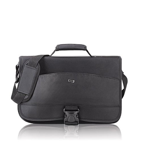 Solo Conquer 15.6 Inch Expandable Laptop Messenger, Black