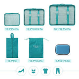 Packing Cubes for Travel, 8Pcs Compression Travel Cubes Set Foldable Suitcase Organizer Lightweight Luggage Storage Bag (Blue)