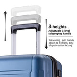 Expandable ABS Durable Suitcase 3 Piece Luggage Sets Lightweight with Double Wheels TSA Lock Spinner, Unisex Adults Teens Home Outddor Carry On Luggage (Blue 20/24/28 inch)
