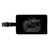 Aztec Alligator Gator Rectangle Leather Luggage Card Suitcase Carry-On ID Tag