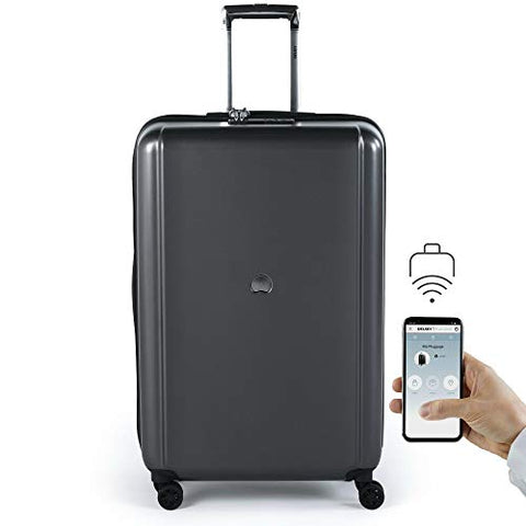 Delsey Pluggage 28" Hardside Spinner Upright Checked Luggage (Black)