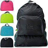 Miami CarryOn Travel Foldable Backpack/Daypack - Folds to a Compact 9 x 7 x 1.5 inches (Very Black)