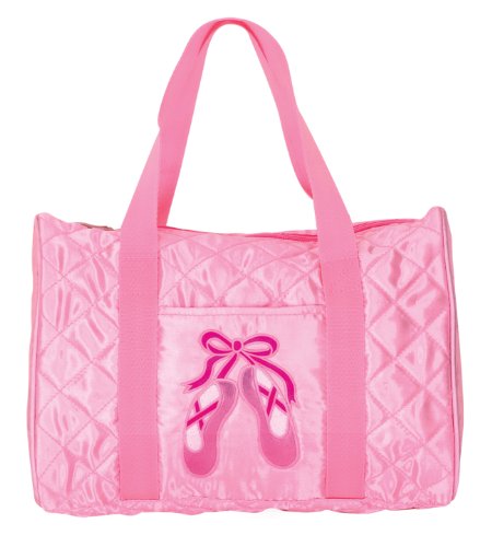 Pink Quilted on Pointe Satin Dance Duffel Bag