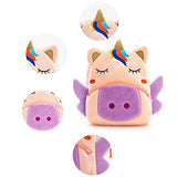 Cute Toddler Backpack Toddler Bag Plush Animal Cartoon Mini Travel Bag for Baby Girl Boy 1-6 Years (Pink Unicorn)