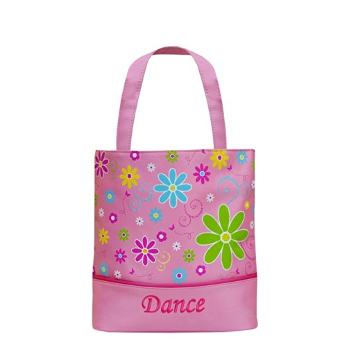 Sassi Pink Colored Flowers Embroidered Dance Bag Tote