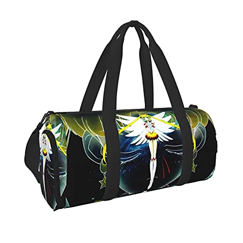 Anime Sai-lor Mo-on Sports Gym Bag with Wet Pocket & Shoes Compartment, Travel Duffel Bag Workout Bag for Men and Women