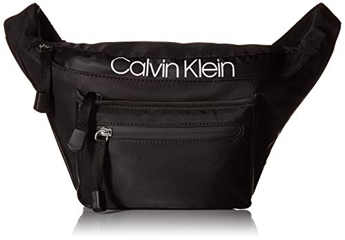 Calvin Klein Tabbie Nylon Organizational Fanny Pack,  Black/Silver, One Size