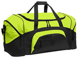 Port & Company Color Block Sport Zipper Duffel Bag_Safety Yellow/Black_Osfa