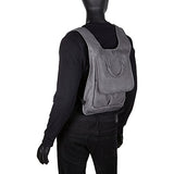 Piel Leather Slim Laptop Flap Backpack, Charcoal, One Size