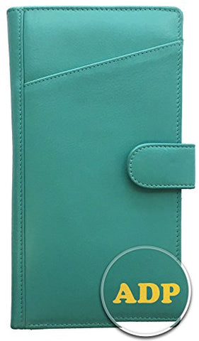 Personalized Monogrammed Turquoise Leather Rfid Travel Wallet