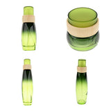 Baoblaze Green Glass Refillable Cosmetic Jars, Empty Face Cream Lip Balm Storage Container Pot