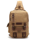 Multi-Functional Canvas Leather Chest Bag Personality Crossbody Bags Handbag Men's Travel Messenger