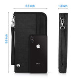 Vemingo Family Passport Holder RFID-Blocking Travel Wallet Ticket Holder Document Organizer with