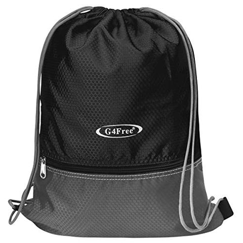 G4Free Gymbag Large Drawstring Backpack String Bag Sports Athletic Cinch Sack Gymsack Sackpack