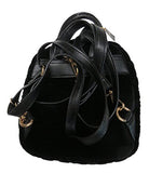 Bebe Maria Velvet Quilted Mini Backpack Black