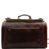 Tuscany Leather - Madrid - Gladstone Leather Bag - Small Size Dark Brown - Tl1023/5