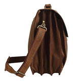 Polare Leather Men'S Briefcase/Laptop/Messenger Bag/Satchel Fit 16.5 Inch Laptop Tote