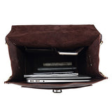 Polare Men'S Vintage Full Grain Leather Satchel Backpack Shoulder Bag Messenger Bag