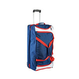 U.S. Polo Assn. Men's 30in Deluxe Rolling Duffle Bag, Split Level Storage, NAVY/RED