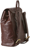 Leatherbay Leather Small Backpack,Dark Brown,One Size