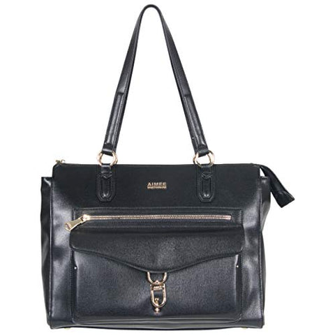Aimee Kestenberg Women's 15" Single Compartment Wheeled with RFID Laptop Tote, Black One Size