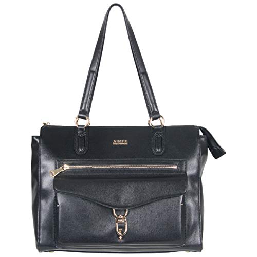 Aimee Kestenberg Women's 15" Single Compartment Wheeled with RFID Laptop Tote, Black One Size