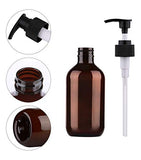 Pump Bottle Dispenser, Yebeauty 10oz/300ml Empty Plastic Refillable Lotion Soap Shampoo Bottles Dispenser Containers with Pump Multipurpose for Cosmetic Kitchen Bathroom, 2-Pack Brown