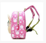 X-Happy Rabbit Animals Kids Book Backpack Baby Girls School Bag (Pink)