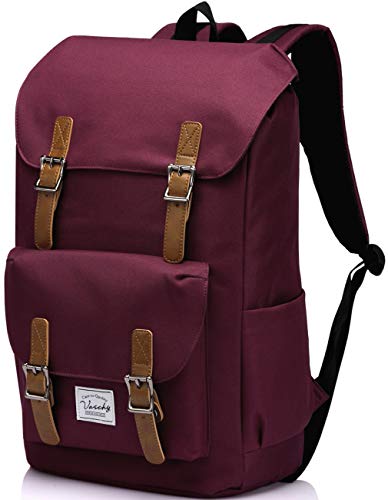 School Backpack,Vaschy Water Resistant Drawstring Laptop Backpack Women For 15.6 Inch Laptop