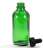 Vivaplex, 6, Green, 4 oz Glass Bottles, with Glass Eye Droppers