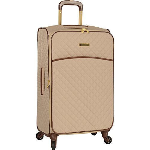 Anne Klein 21" Expandable Softside Spinner Carryon Luggage, Tan Quilted