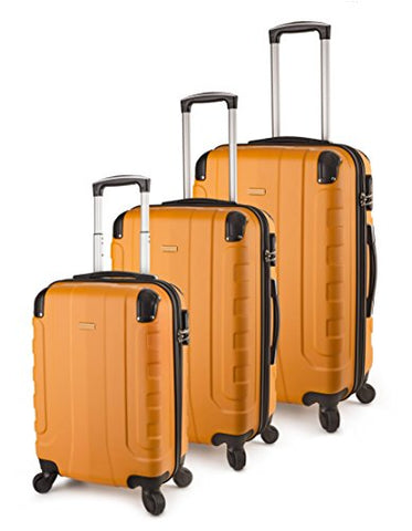 Travelcross Chicago Luggage 3 Piece Lightweight Spinner Set (Orange)