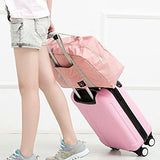 Travel Foldable Waterproof Tote Bag Carry Storage Luggage Handbag (Pink1)