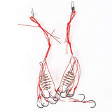 LIZHOUMIL 4Pcs Explosion Luminous Beads Fishing Hook Fishing Lure Bait Trap Feeder Cage Sharp Fishing Hook with Springs 9# (a Box of 2 Total 2 Boxes)