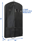 Simple Houseware 43-Inch Heavy Duty Garment Bag w/Pocket for Dresses, Coats