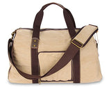 Duffel Bag with Shoe Compartment Canvas Weekender Tote (Khaki)