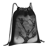 SLDFJLATEE Por-cupine TRE-e Drawstring Backpack/Outdoor Portable Backpack Sports and Fitness Backpack