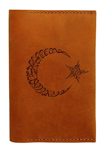 Moon And Start Symbol Handmade Genuine Leather Passport Holder Case Hlt_01
