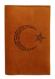 Moon And Start Symbol Handmade Genuine Leather Passport Holder Case Hlt_01