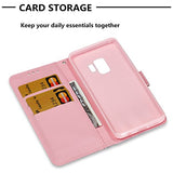 Galaxy S9 Plus Wallet Case PU Leather Kickstand Magnetic Closure Card Slot Holder Flip Case for