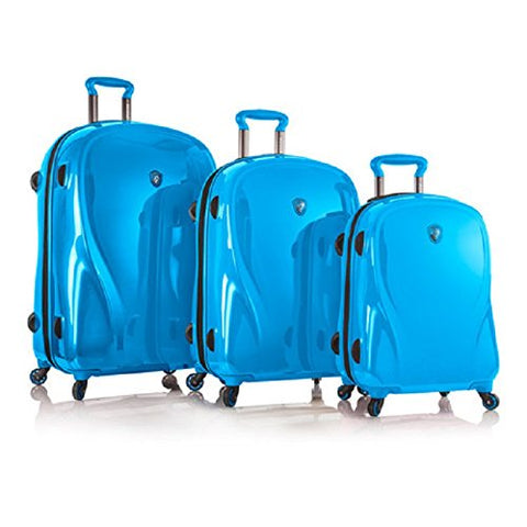 Heys Xcase 2G Spinner Azure Bue 3-Piece Luggage Set, 100% Polycarbonate