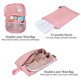 G4Free 9 Set Packing Cubes - Water Resistant Mesh Travel Luggage Accessories Packing Organizer with Shoes Bag(Pink)