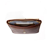 Boconi Bryant Dowel Rod Brief in Aniquued Mahogany w/Houndstooth