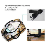 Travel Tote Luggage Weekender Duffle Bag, Deer Wallpaper Large Canvas shoulder bag with Shoe