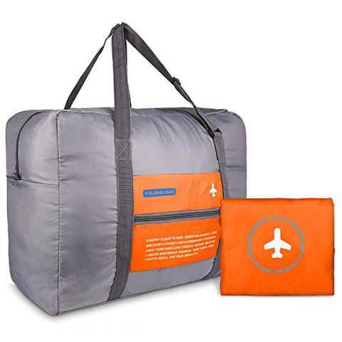 HDWISS Foldable Travel Duffle Bag Tote Carry on Luggage for Spirit Airlines - Orange