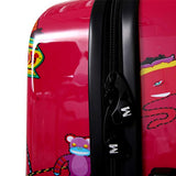 Mia Toro Italy-Mistico Hardside 28 Inch Spinner, Black Patent, Ruby, Black/Red/White