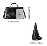 Saierlong New Mens Black Genuine Leather Briefcase Shoulder Laptop Business Bag