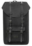 Bagail Casual Large Vintage Canvas Travel Backpacks Laptop College School Bags (Black)